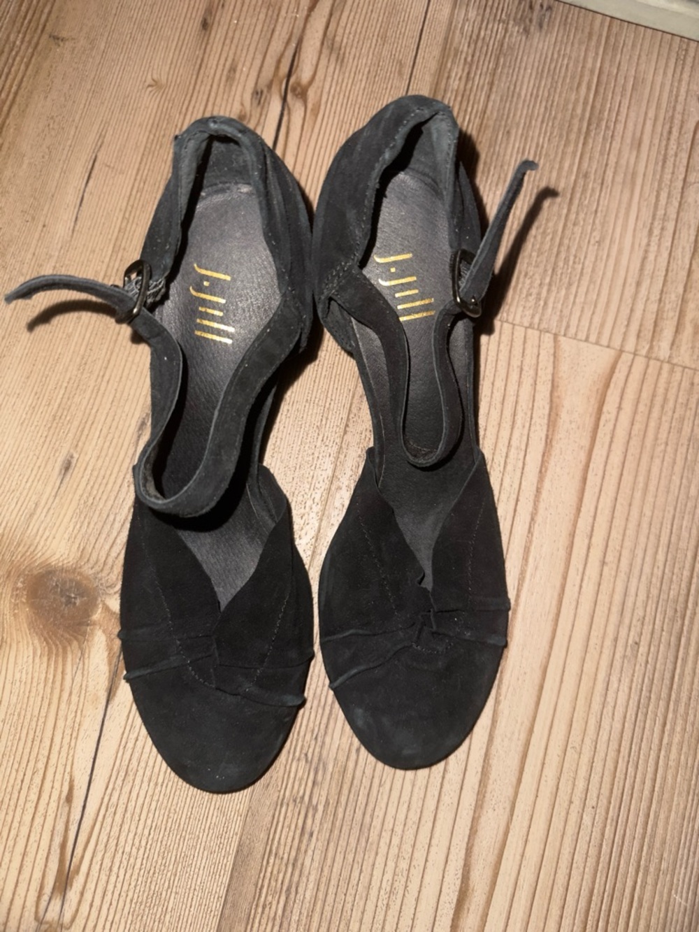 J. Jill Black Suede Ankle-Strap Heels